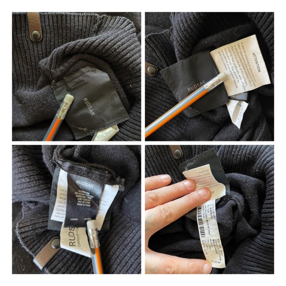 Rudsak men’s black long sleeve cardigan size small - Picture 11 of 11